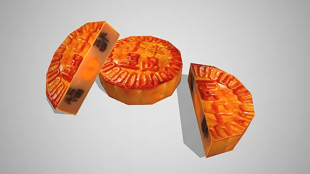 中秋节蛋黄月饼 食物3d模型