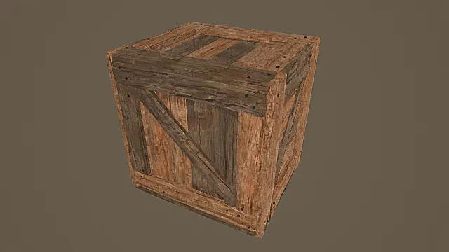 复古仓储风旧木加固木箱3D模型