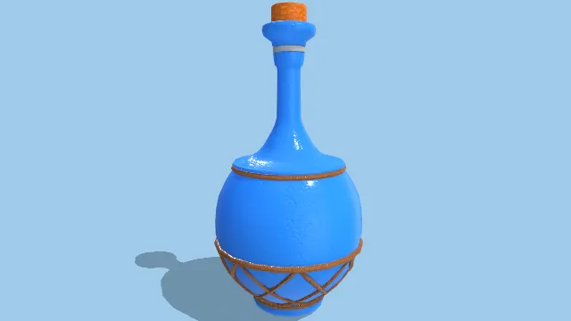 蓝色不透明玻璃瓶装有药剂