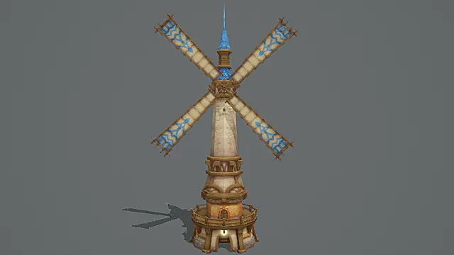 童话魔导风车游戏场景模型 