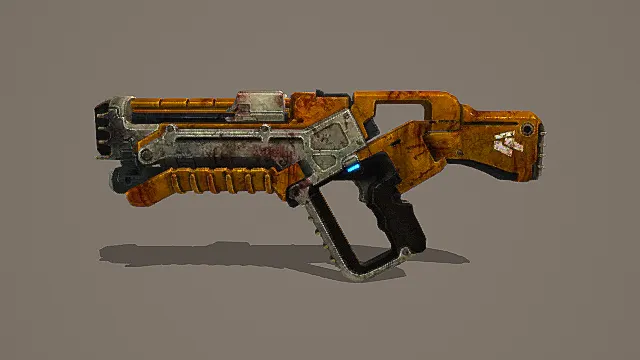 废土铁血风锈蚀能量冲锋枪3D模型
