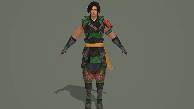 国风武将风格男性角色模型