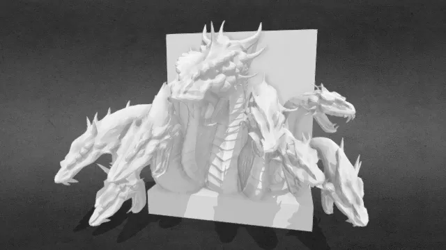 九头蛇半身像_书架摆件_obj.obj