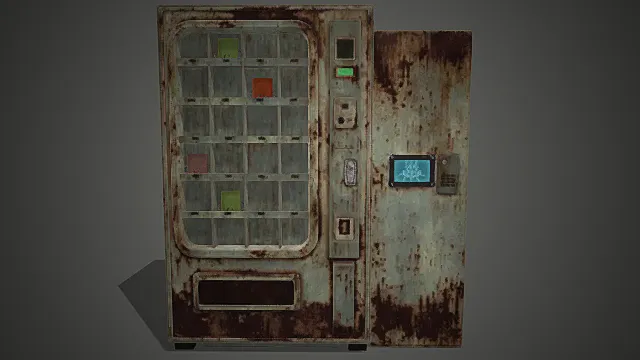 废土锈蚀自动售货机模型