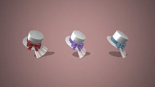 卡通礼帽  装饰道具  蝴蝶结装饰  白色礼帽