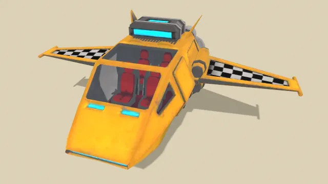 科技制作可爱出租车太空飞船汽车
