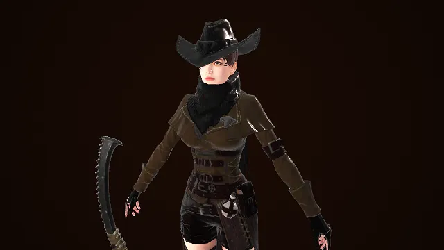 蒸汽朋克  西部风  女性 3D 角色模型  冒险  科幻  锯齿形武器  粗犷复古