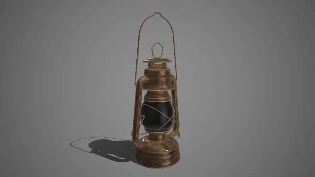 复古风格  铜制煤油灯  弧形金属提手  黑玻璃灯罩  户外照明  岁月侵蚀的质感