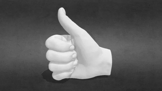 竖大拇指雕塑