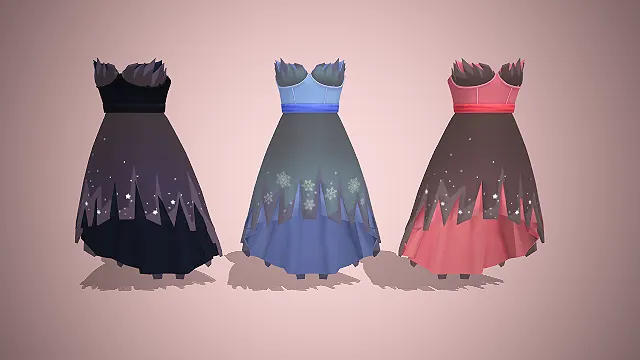 抹胸裙  渐变裙摆  星星装饰  梦幻风格