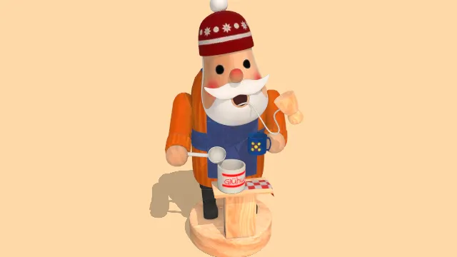 香薰吸烟人体模型木制品摆件