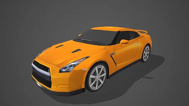 亮黄色双门性能跑车 3D 模型