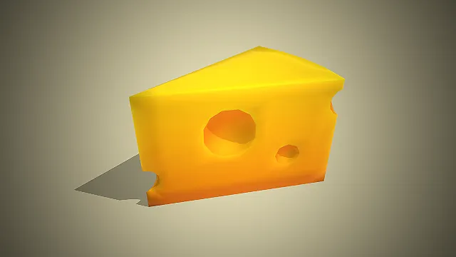 一个卡通风格的西餐食材三角奶酪模型