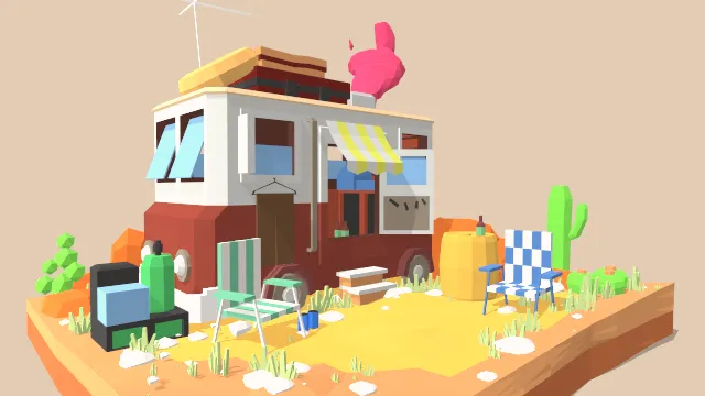 房车场景汽车露营休闲