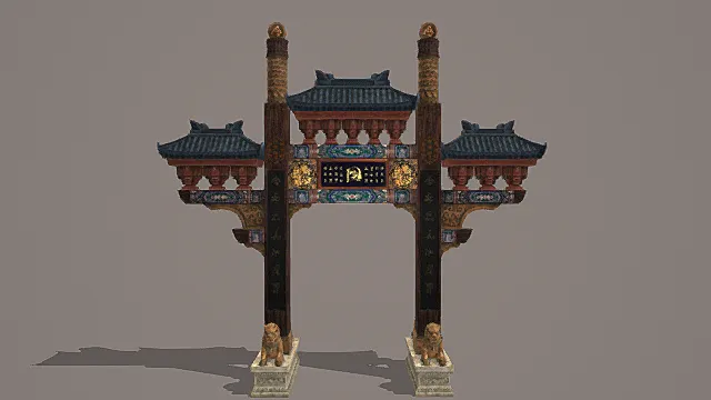 国风宫廷风格牌楼模型