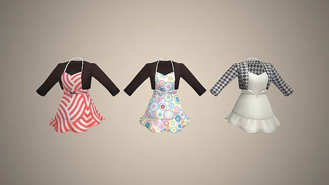 挂脖连衣裙  短款外套  系带收腰  游戏服饰