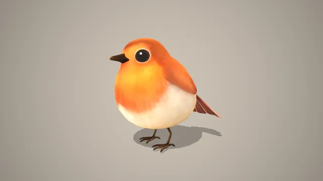 黄色运动的小鸟写实风格