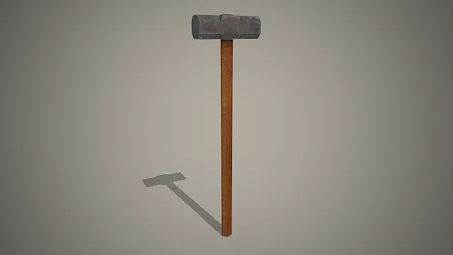 做旧八角大锤  工业施工工具  近战武器  木质长柄