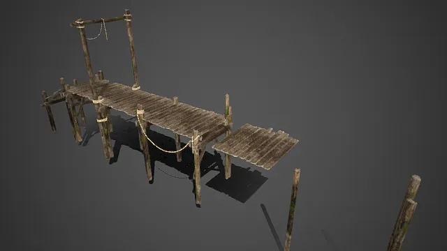 复古做旧  码头栈桥  木板拼接  苔藓  渔村码头  港口主题  