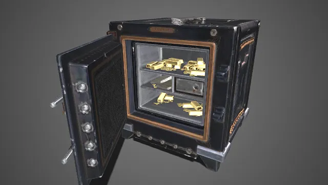 保险柜  金条  金属箱体  复古安保箱  黑金配色  安保器械