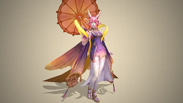 狐耳少女  古风仙侠  油纸伞  飘逸披风