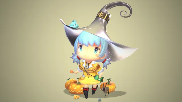 万圣节小女巫小女孩角色人物模型