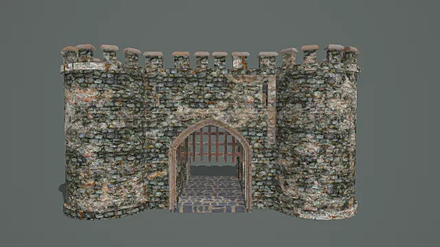 复古石砌城堡大门3D模型