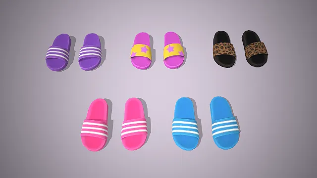 凉拖模型  豹纹元素  夏日休闲风  平底设计  居家度假款