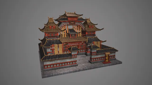 乐布防 游戏模型 建筑模型 古风模型