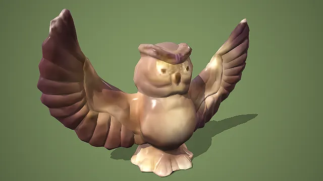 釉面展翅猫头鹰装饰摆件