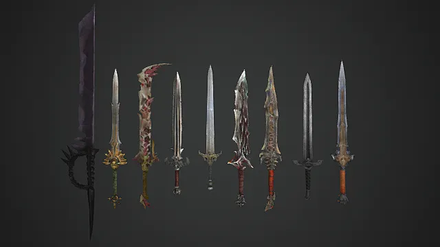 奇幻风格多形态圣剑套装模型