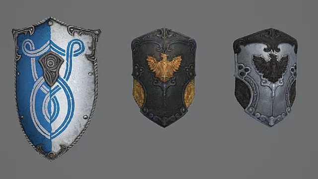 圣邪纹章盾牌套装游戏武器3D模型 