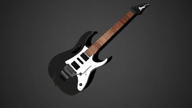  Ibanez 品牌  电吉他  琴身黑色  沉稳  金属品丝  双拾音器  音乐创作