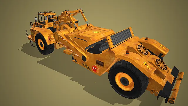 写实风黄色工程作业车 3D 模型