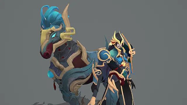 国风战士角色：灵眼战刃麟骑神将模型