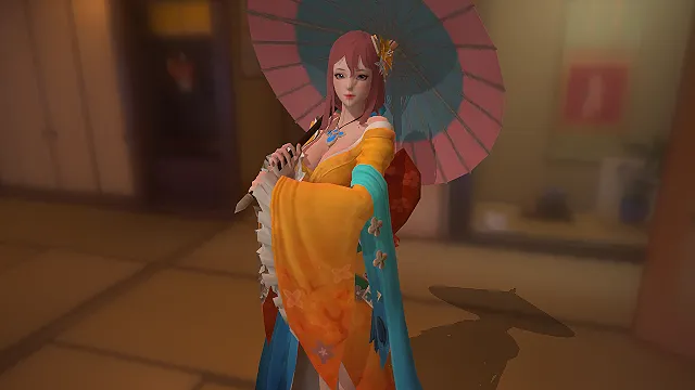 和风艺伎  油纸伞  日式和服  歌姬