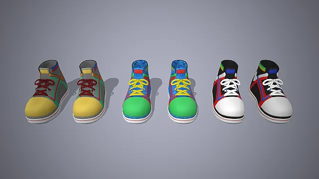 高帮休闲鞋  潮流板鞋  手绘纹理  卡通风