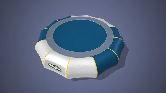 卡通风格的极具欢乐活力感的3D充气蹦床模型