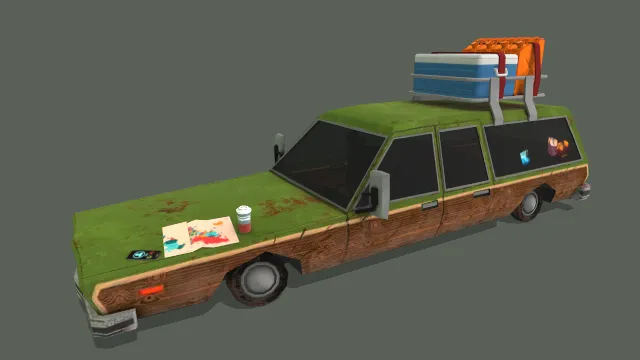 破旧的旅行汽车豪车大型卡车