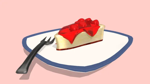 樱桃芝士蛋糕甜点面包食物