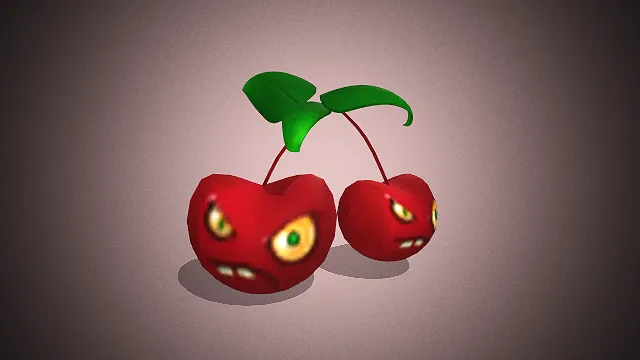 《植物大战僵尸》里 “樱桃炸弹” 的3D模型