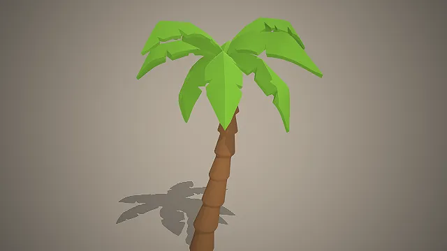 低模椰子树  卡通风  热带植物  海岛场景