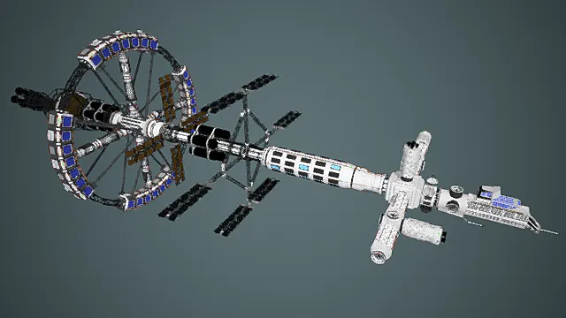 科幻空间站 3D模型