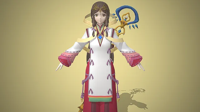 古风女法师  冰晶法杖  金冠华服  元素法神
