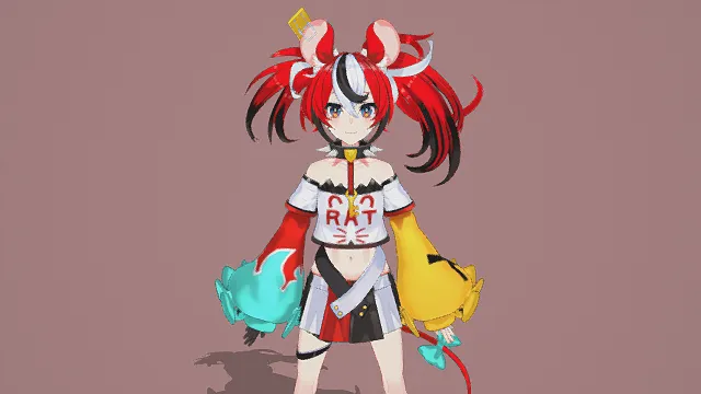 3D卡通风格奇幻少女角色模型，创意设计（3D角色、卡通风格、活力奇幻风，角色设计主题）