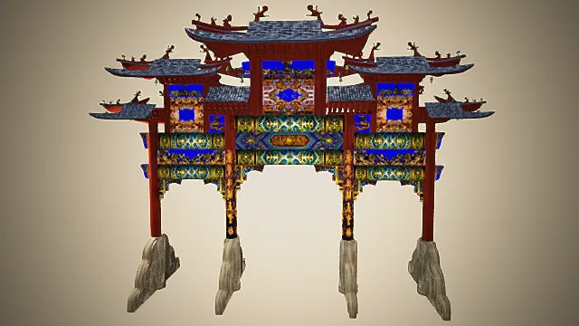 古牌坊   传统建筑   瓦片楼   牌坊门   东方古代建筑