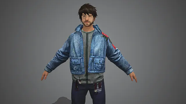 废土日常风格休闲装束幸存者角色3D模型