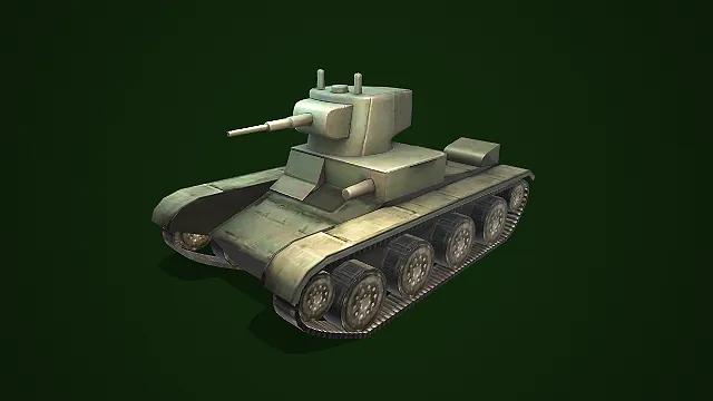 二战风格轻型坦克游戏载具模型