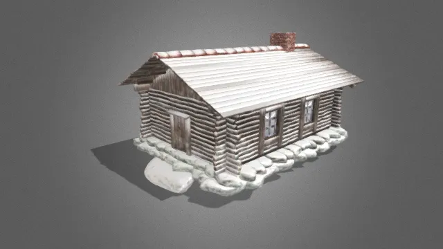 雪后的木屋 建筑 木屋