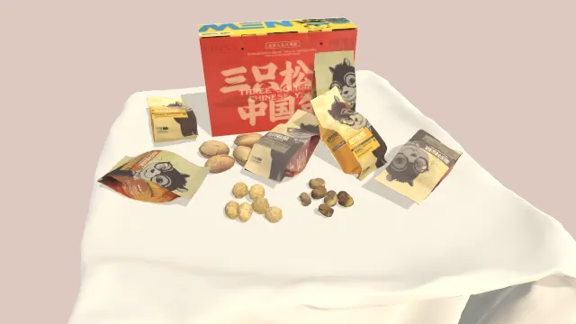 三只松鼠牌子的零食有核桃开心果怪味豆